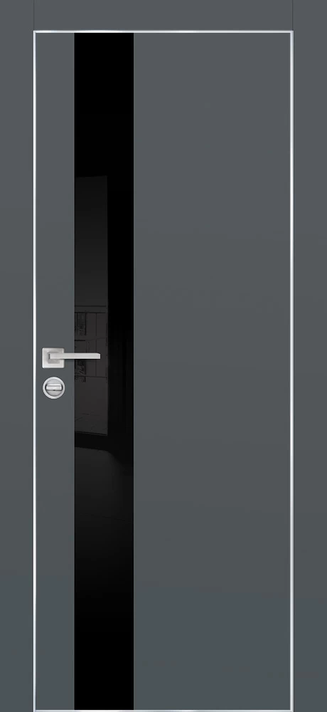 Фото Межкомнатная дверь PX-10  AL кромка с 4-х ст. Графит матовый
