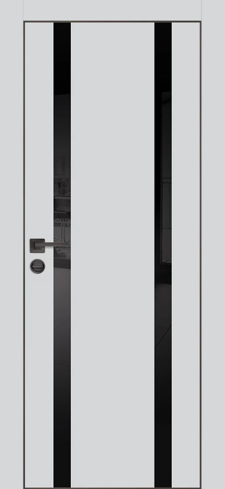 Фото Межкомнатная дверь PX-9  черная кромка с 4-х ст. Сапфир матовый