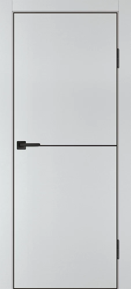 Фото Межкомнатная дверь P-19  черный молдинг PET,  кромка ABS черная c 4-х ст. Сапфир матовый