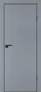 Межкомнатная дверь P-1 кромка ABS черная c 4-х ст. Серый матовый